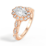 Jane Oval Cut Lab Grown Diamond 18Kt Rose Gold Engagement Ring - View 3