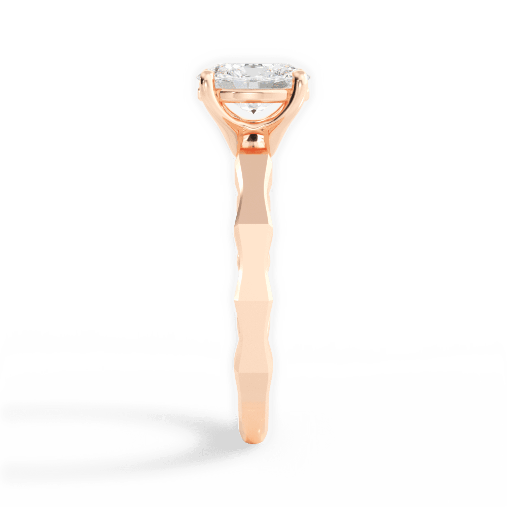 Aaliyah Oval Cut Lab Grown Diamond 18Kt Rose Gold Engagement Ring - View 4