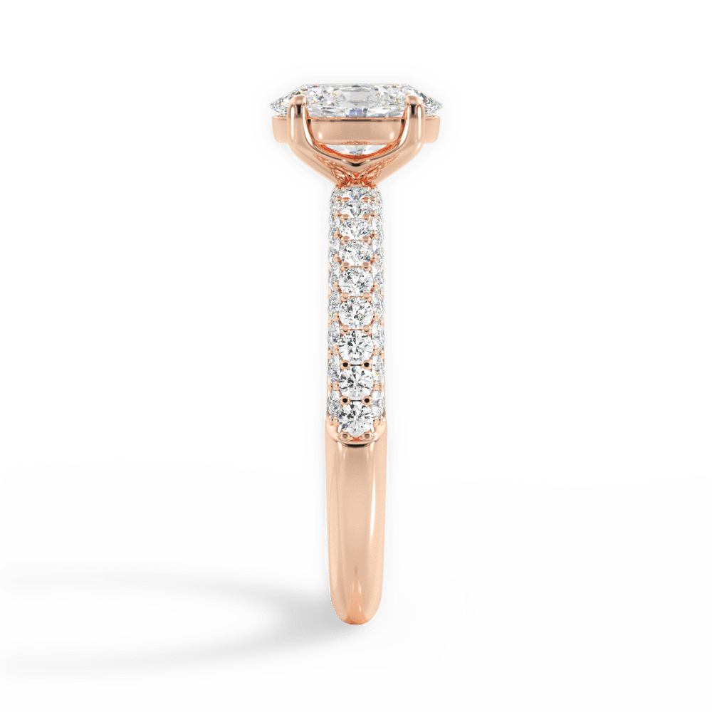 Kylie Oval Cut Lab Grown Diamond 18Kt Rose Gold Engagement Ring - View 2
