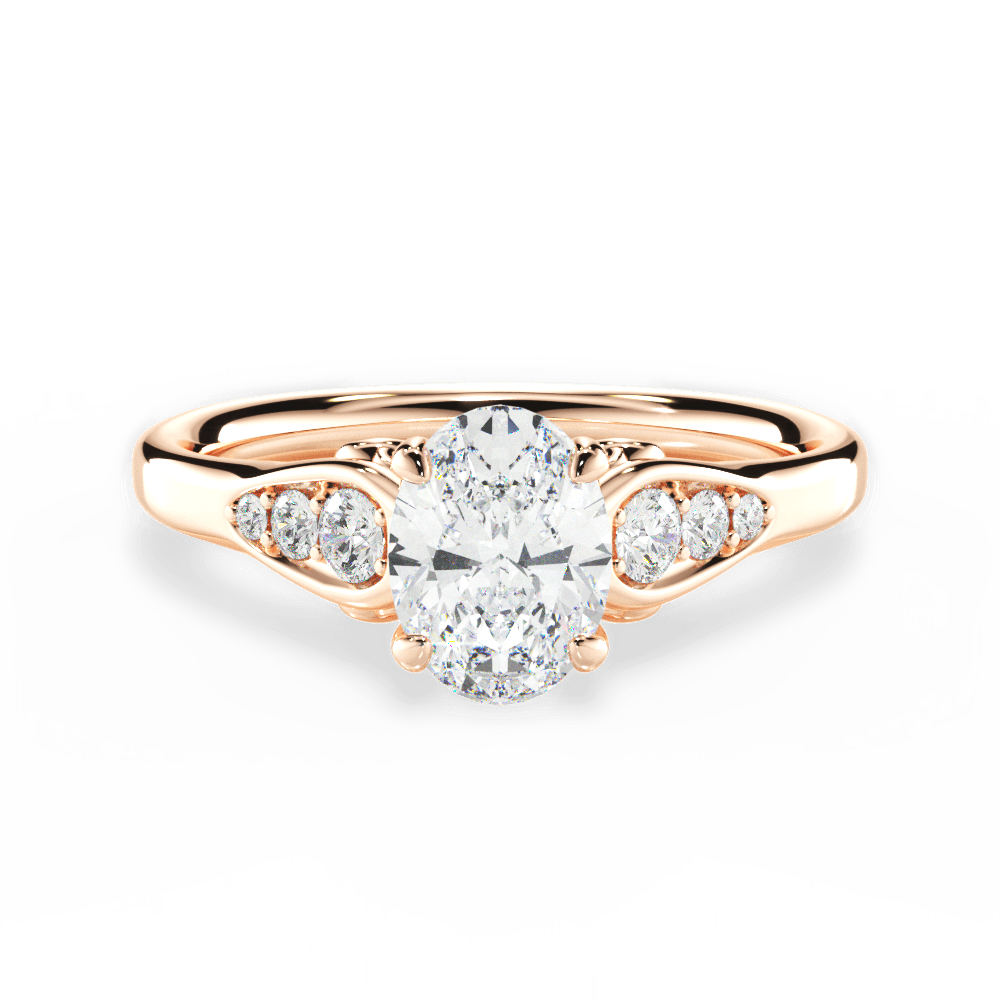 Cecilia Oval Cut Lab Grown Diamond 18Kt Rose Gold Engagement Ring