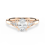 Cecilia Oval Cut Lab Grown Diamond 18Kt Rose Gold Engagement Ring