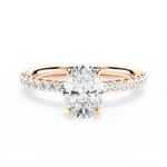 Elsie Oval Cut Lab Grown Diamond 18Kt Rose Gold Engagement Ring