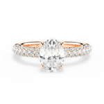 Kylie Oval Cut Lab Grown Diamond 18Kt Rose Gold Engagement Ring