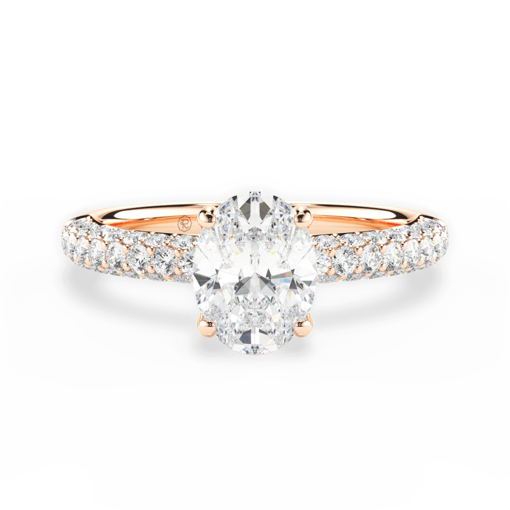 Kylie Oval Cut Lab Grown Diamond 18Kt Rose Gold Engagement Ring