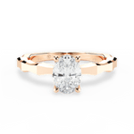 Aaliyah Oval Cut Lab Grown Diamond 18Kt Rose Gold Engagement Ring