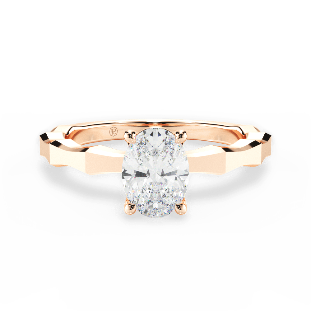 Aaliyah Oval Cut Lab Grown Diamond 18Kt Rose Gold Engagement Ring