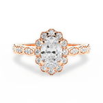 Jane Oval Cut Lab Grown Diamond 18Kt Rose Gold Engagement Ring