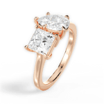 Esther Pear Cut Lab Grown Diamond 18Kt Rose Gold Engagement Ring - View 4