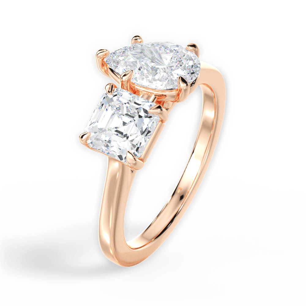 Alice Pear Cut Lab Grown Diamond 18Kt Rose Gold Engagement Ring - View 2