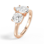 Ellen Pear Cut Lab Grown Diamond 18Kt Rose Gold Engagement Ring - View 3
