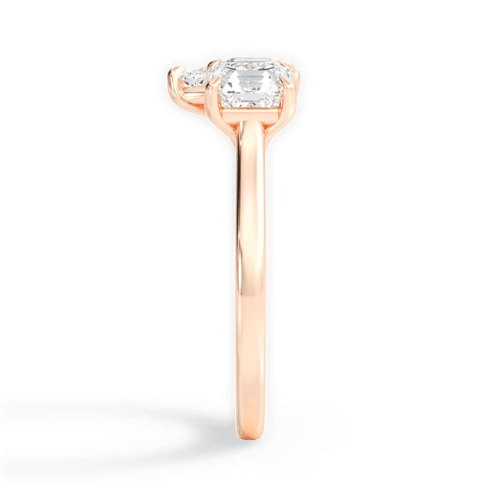 Alice Pear Cut Lab Grown Diamond 18Kt Rose Gold Engagement Ring - View 4