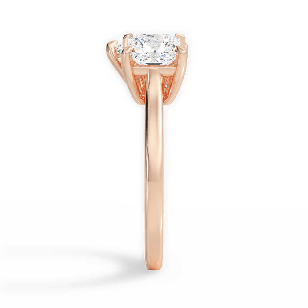 Esther Pear Cut Lab Grown Diamond 18Kt Rose Gold Engagement Ring - View 3
