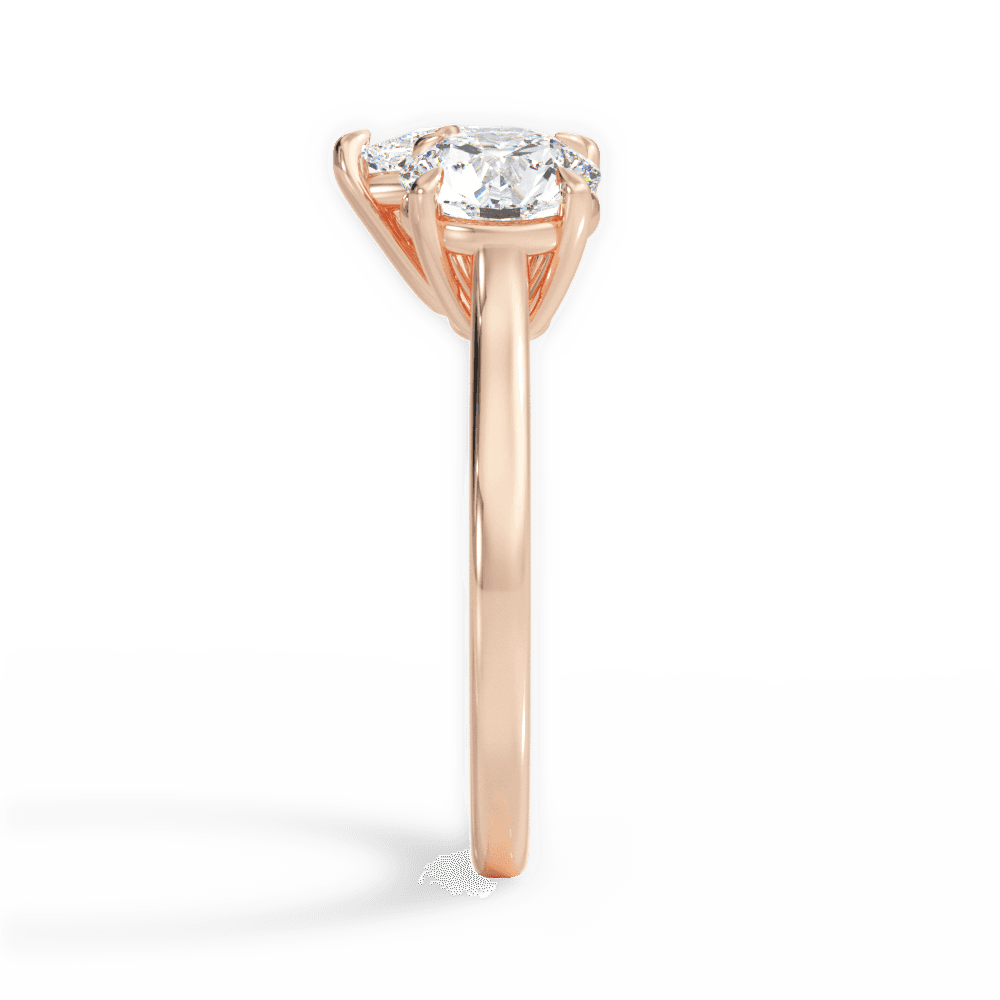 Lana Pear Cut Lab Grown Diamond 18Kt Rose Gold Engagement Ring - View 3
