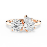 Georgia Pear Cut Lab Grown Diamond 18Kt Rose Gold Engagement Ring