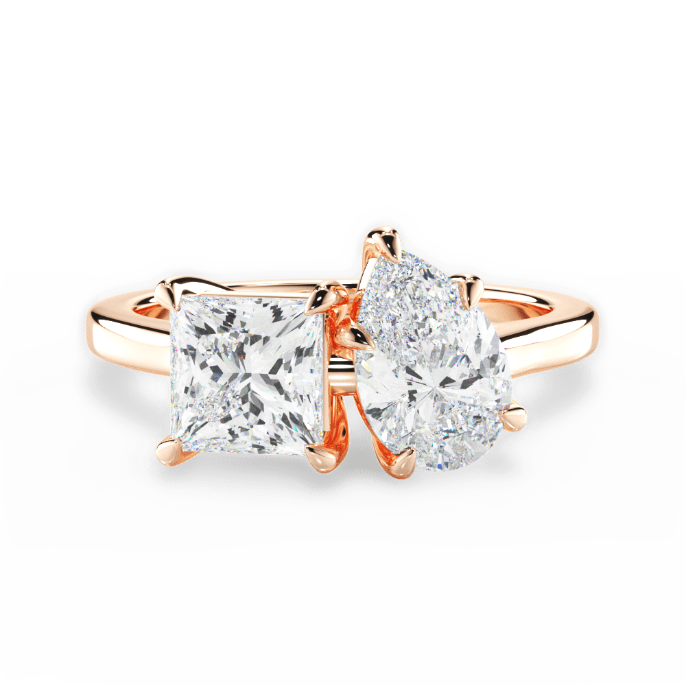Esther Pear Cut Lab Grown Diamond 18Kt Rose Gold Engagement Ring