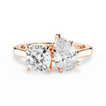 Ellen Pear Cut Lab Grown Diamond 18Kt Rose Gold Engagement Ring