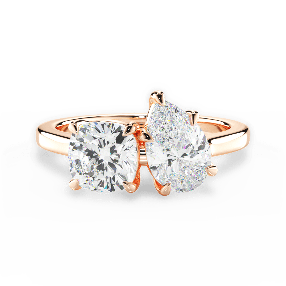 Lila Pear Cut Lab Grown Diamond 18Kt Rose Gold Engagement Ring