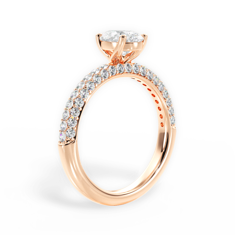 Kylie Pear Cut Lab Grown Diamond 18Kt Rose Gold Engagement Ring - View 2