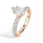 Kylie Pear Cut Lab Grown Diamond 18Kt Rose Gold Engagement Ring - View 3