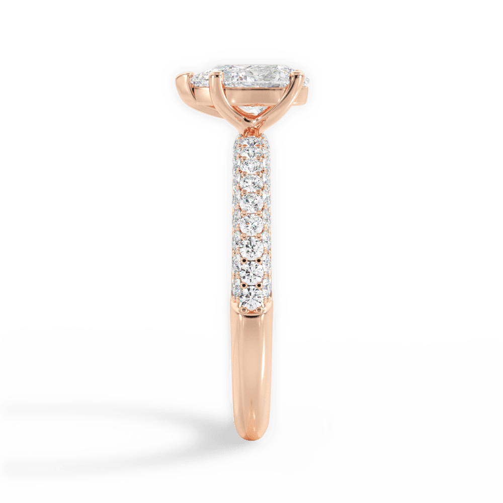 Kylie Pear Cut Lab Grown Diamond 18Kt Rose Gold Engagement Ring - View 4