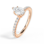 Elsie Pear Cut Lab Grown Diamond 18Kt Rose Gold Engagement Ring - View 2