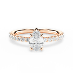 Elsie Pear Cut Lab Grown Diamond 18Kt Rose Gold Engagement Ring