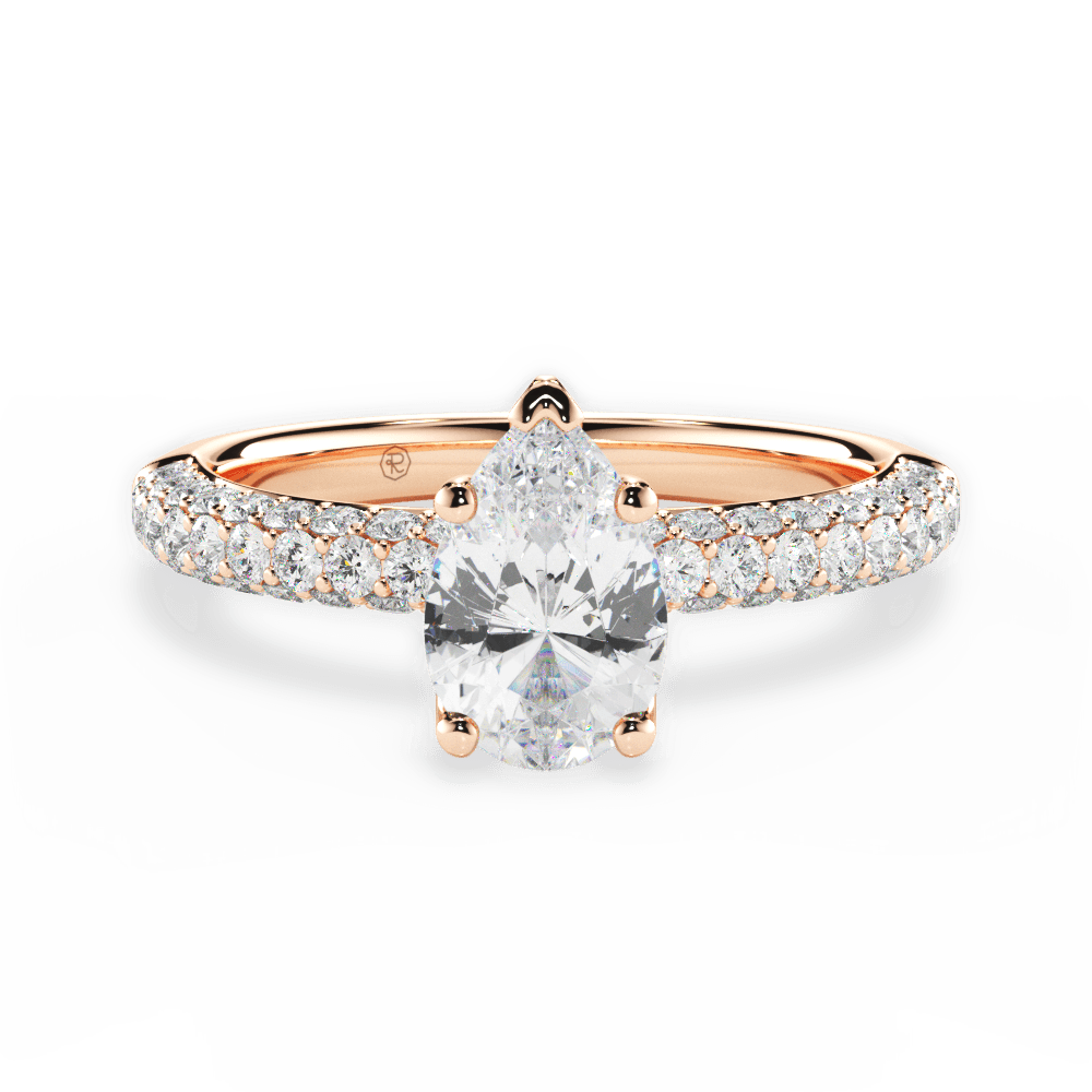 Kylie Pear Cut Lab Grown Diamond 18Kt Rose Gold Engagement Ring