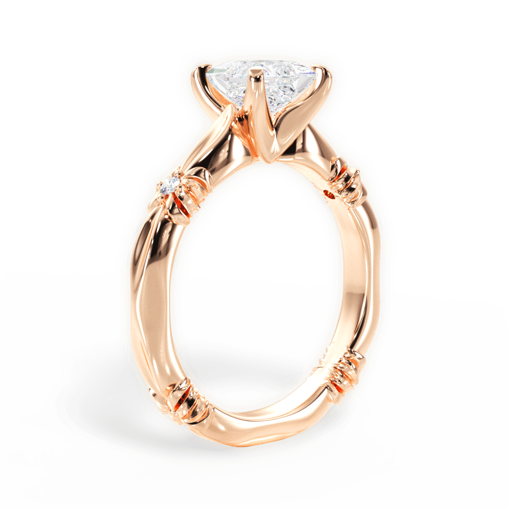 Claire Princess Cut Lab Grown Diamond 18Kt Rose Gold Engagement Ring - View 3