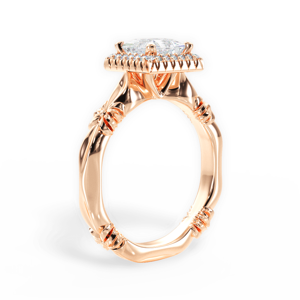 Erica Princess Cut Lab Grown Diamond 18Kt Rose Gold Engagement Ring - View 3