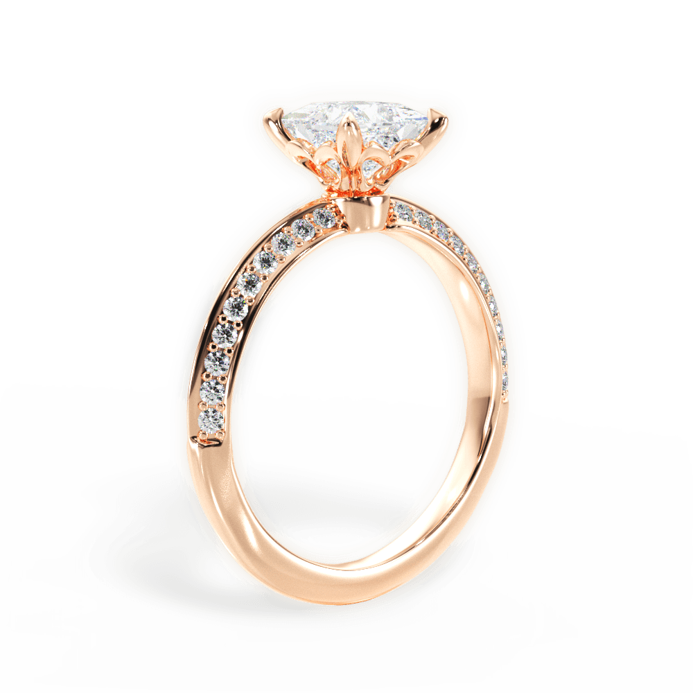 Gail Princess Cut Lab Grown Diamond 18Kt Rose Gold Engagement Ring - View 4