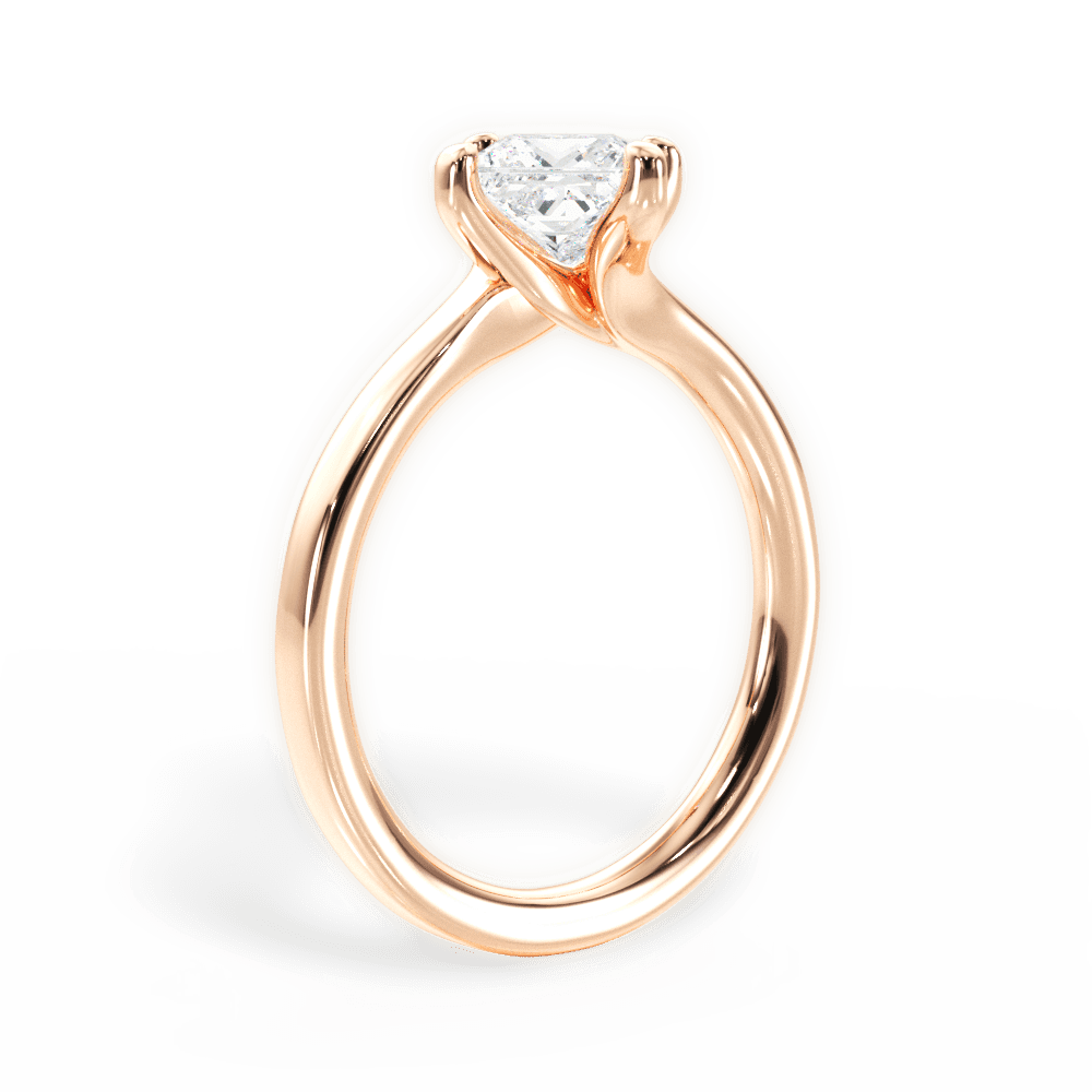 Ashley Princess Cut Lab Grown Diamond 18Kt Rose Gold Engagement Ring - View 2