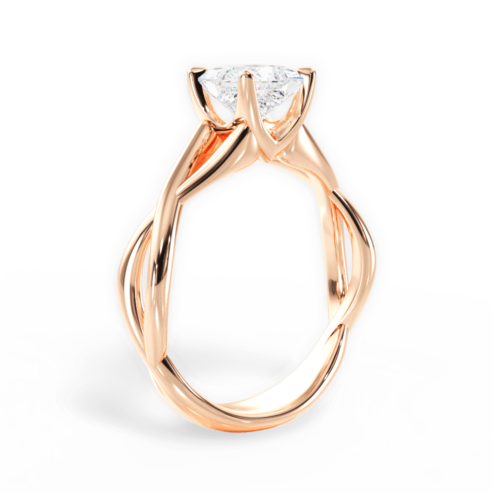 Aubrey Princess Cut Lab Grown Diamond 18Kt Rose Gold Engagement Ring - View 4