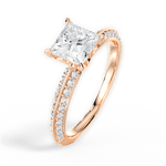 Gail Princess Cut Lab Grown Diamond 18Kt Rose Gold Engagement Ring - View 3