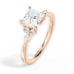 Cynthia Princess Cut Lab Grown Diamond 18Kt Rose Gold Engagement Ring - View 4
