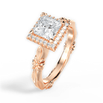 Erica Princess Cut Lab Grown Diamond 18Kt Rose Gold Engagement Ring - View 2