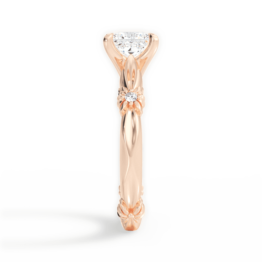Claire Princess Cut Lab Grown Diamond 18Kt Rose Gold Engagement Ring - View 2