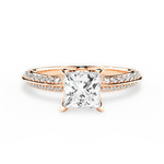 Gail Princess Cut Lab Grown Diamond 18Kt Rose Gold Engagement Ring
