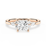 Cynthia Princess Cut Lab Grown Diamond 18Kt Rose Gold Engagement Ring
