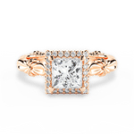 Erica Princess Cut Lab Grown Diamond 18Kt Rose Gold Engagement Ring