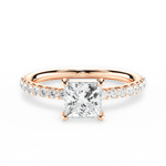Elsie Princess Cut Lab Grown Diamond 18Kt Rose Gold Engagement Ring