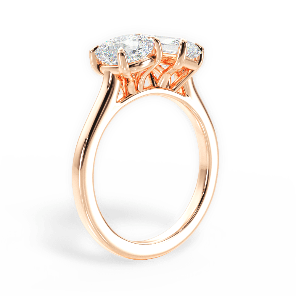 Lila Radiant Cut Lab Grown Diamond 18Kt Rose Gold Engagement Ring - View 3