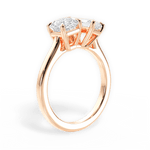 Leticia Radiant Cut Lab Grown Diamond 18Kt Rose Gold Engagement Ring - View 2