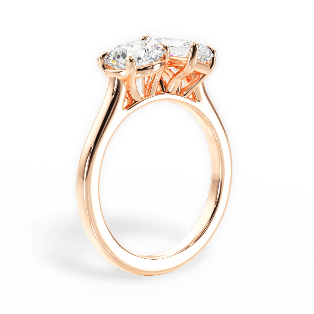Georgia Radiant Cut Lab Grown Diamond 18Kt Rose Gold Engagement Ring - View 4