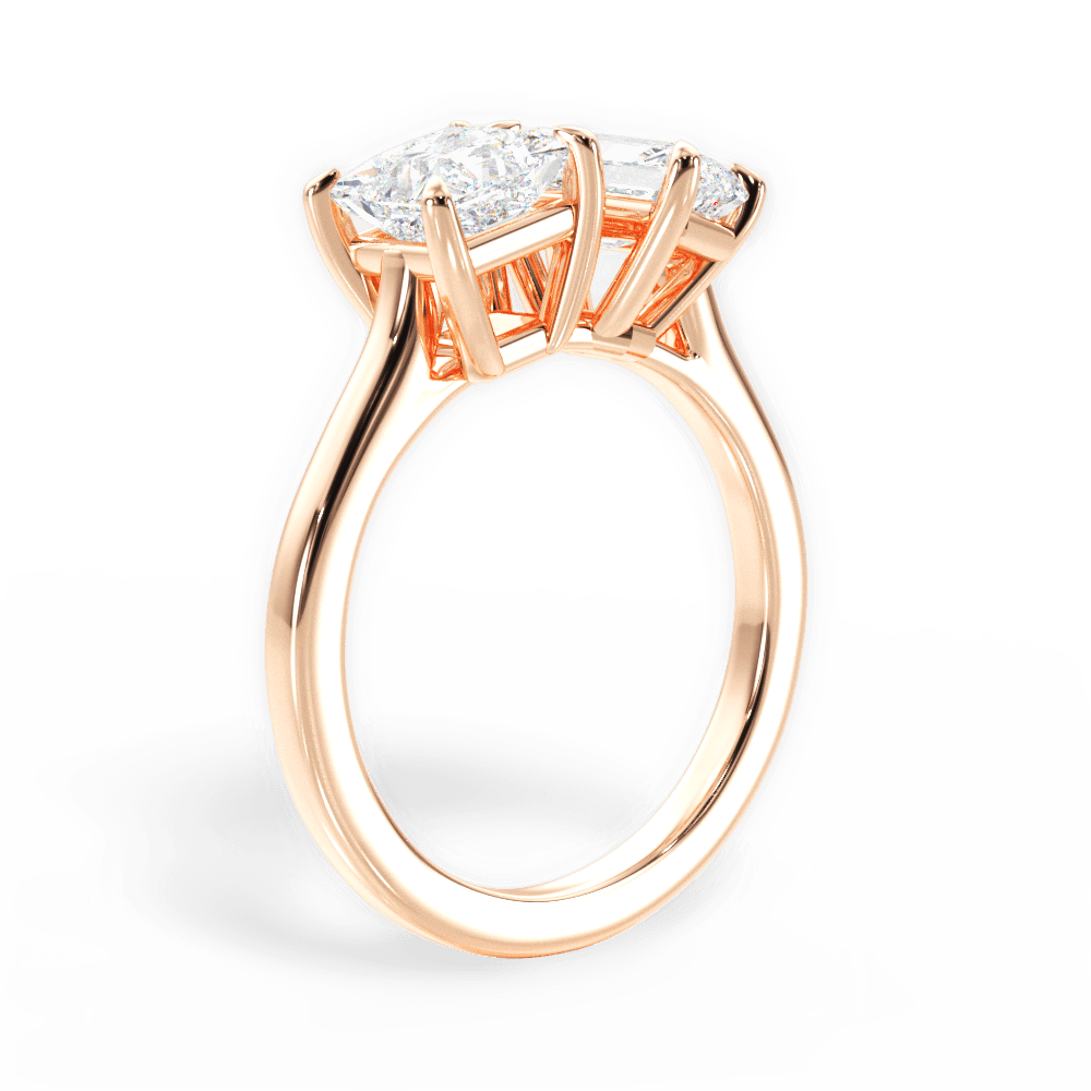Esther Radiant Cut Lab Grown Diamond 18Kt Rose Gold Engagement Ring - View 4
