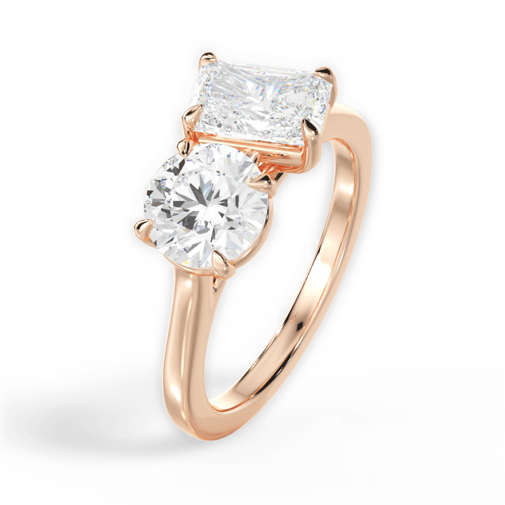 Georgia Radiant Cut Lab Grown Diamond 18Kt Rose Gold Engagement Ring - View 2