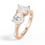 Georgia Radiant Cut Lab Grown Diamond 18Kt Rose Gold Engagement Ring - View 2