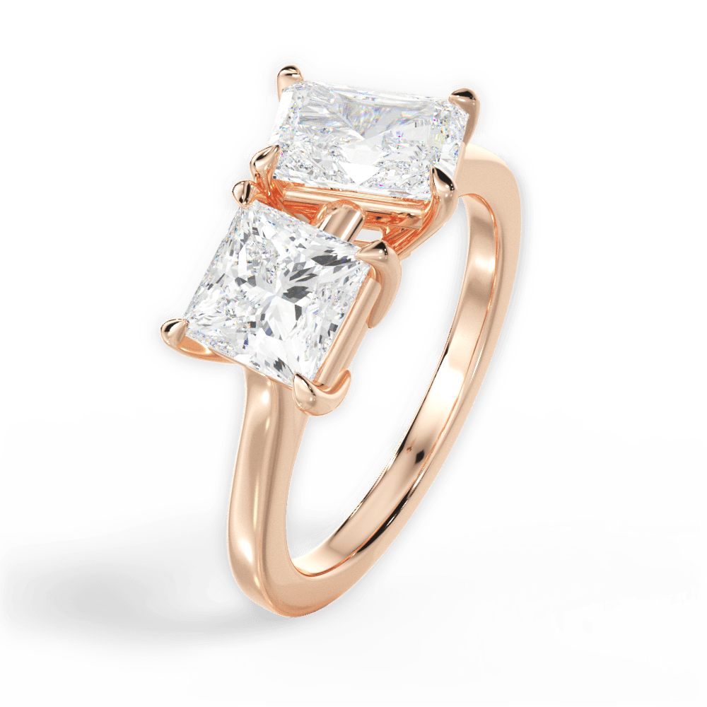 Esther Radiant Cut Lab Grown Diamond 18Kt Rose Gold Engagement Ring - View 3