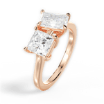 Esther Radiant Cut Lab Grown Diamond 18Kt Rose Gold Engagement Ring - View 3