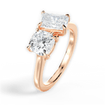 Ellen Radiant Cut Lab Grown Diamond 18Kt Rose Gold Engagement Ring - View 4