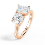 Lila Radiant Cut Lab Grown Diamond 18Kt Rose Gold Engagement Ring - View 4